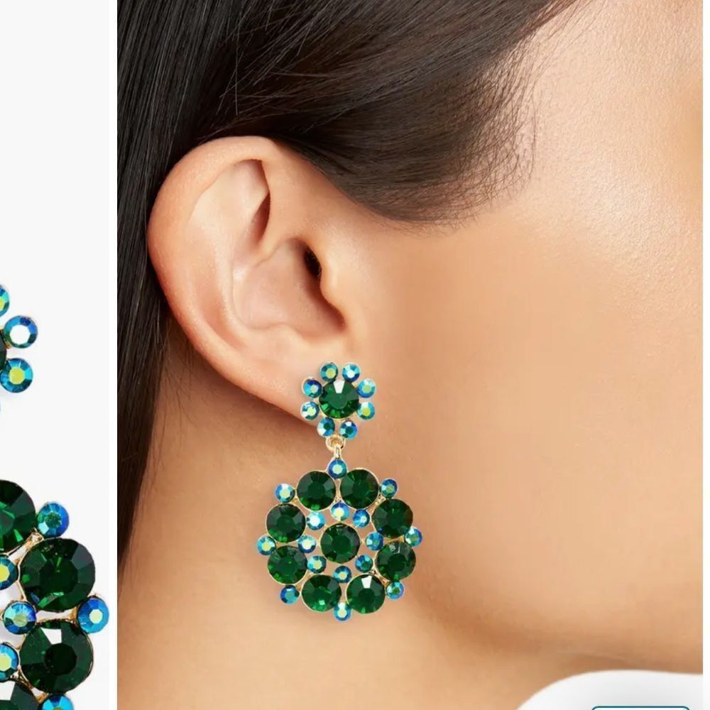 NEW Nordstrom Tasha Rhinestone Flower Drop Earrings - Picture 2 of 7